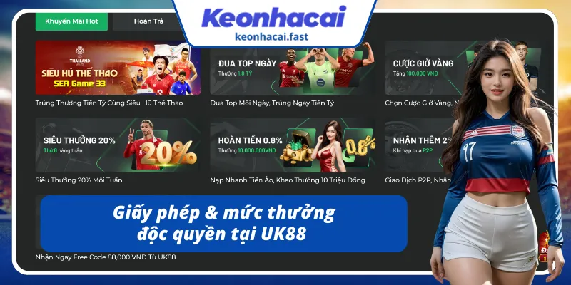 Sự hợp pháp & các mức thưởng tại UK88